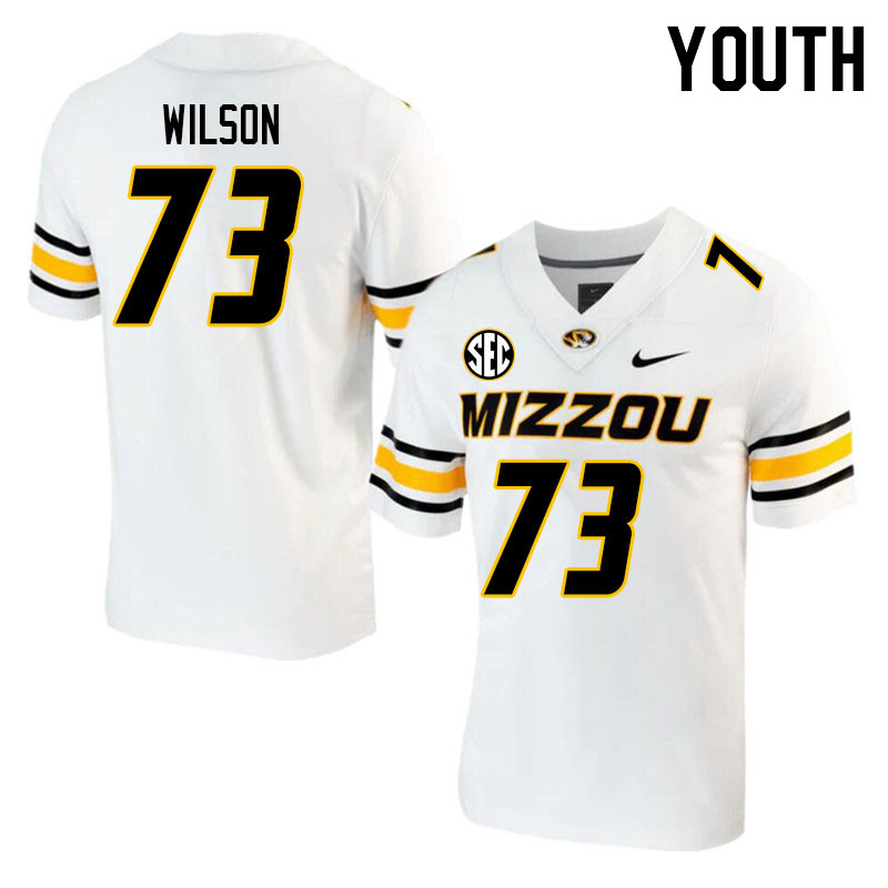 Youth #73 Tristan Wilson Missouri Tigers College 2023 Football Stitched Jerseys Sale-White - Click Image to Close
